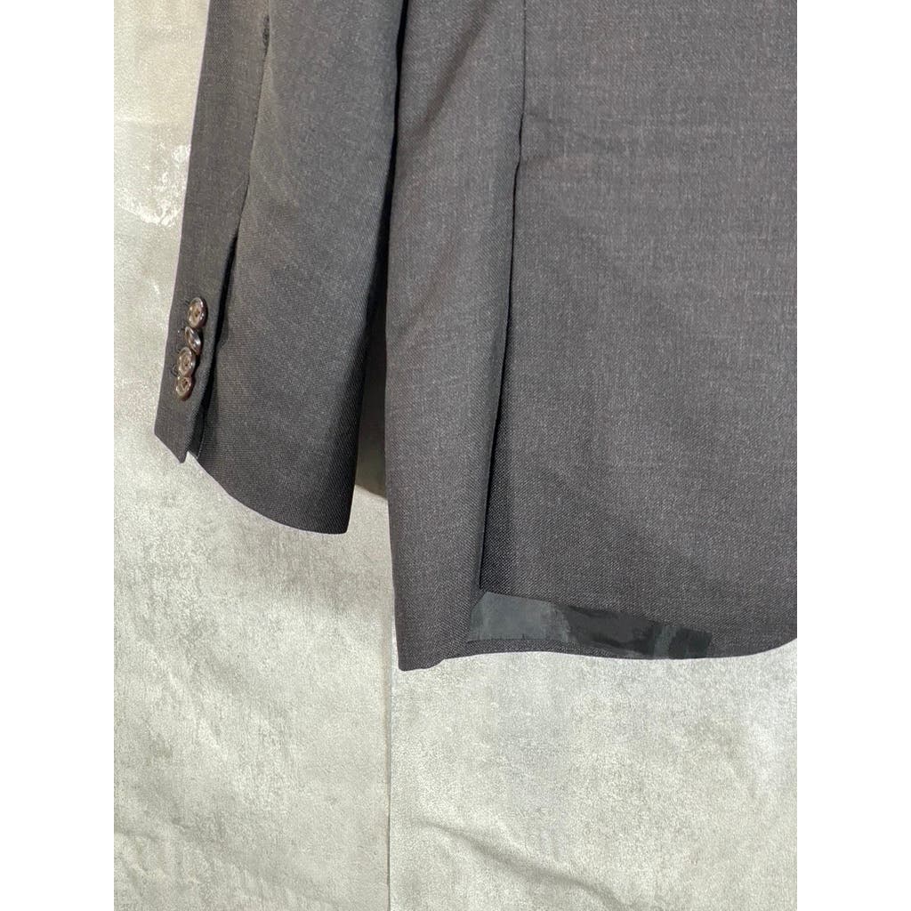 CLUB MONACO Men's Black Short Grant-Fit Wool Two-Button Blazer 38S