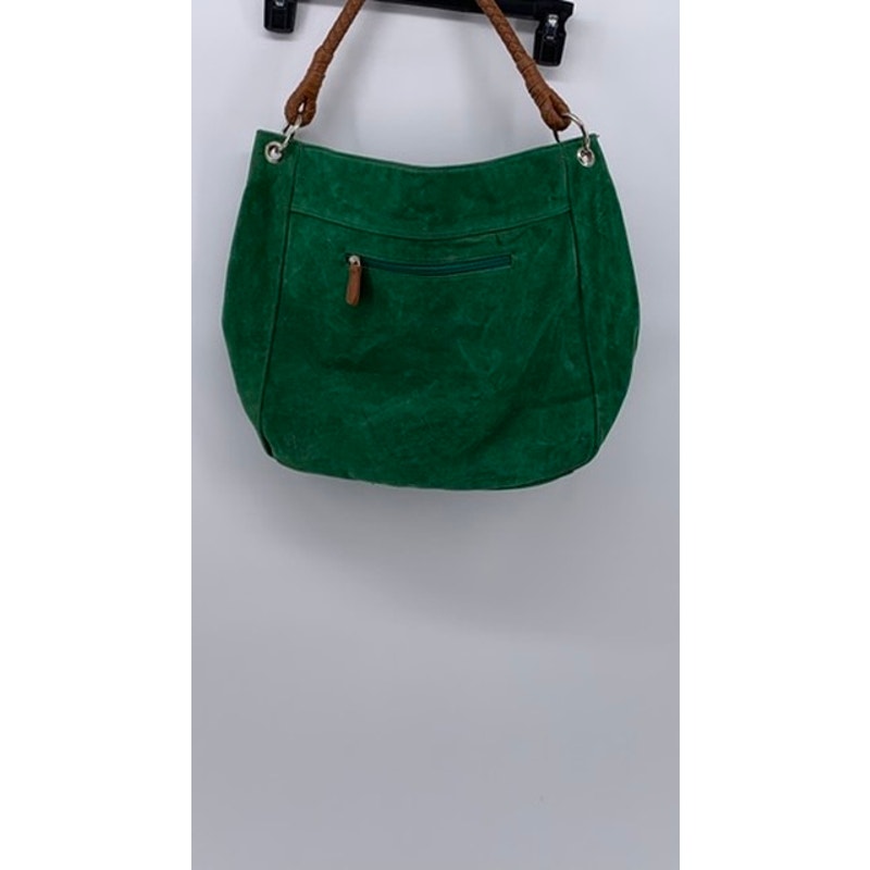TWIGGY LONDON Women's Vintage Dark Green Suede Leather Shoulder Bag