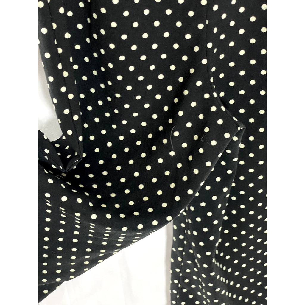 ZARA Women's Black-White Polka Dot V-Neck Long-Sleeve Cropped Jumpsuit SZ XS