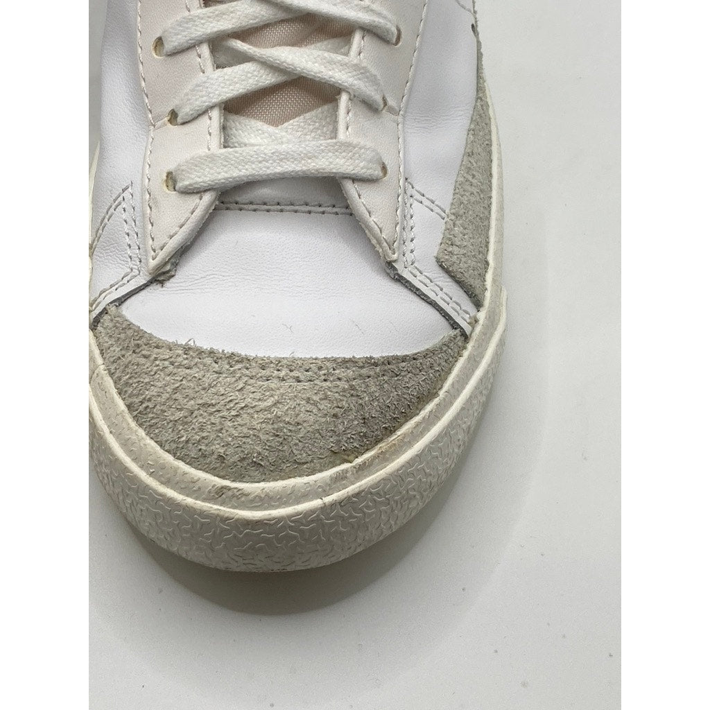 NIKE Men's White Blazer High-Top Round-Toe Swoop Logo Lace-Up Sneakers SZ 6.5