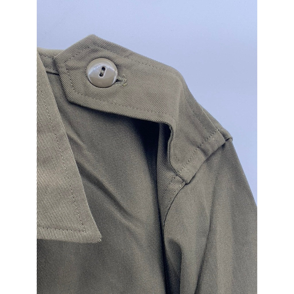 HEERESEIGENTUM Men's Vintage Olive Green Button-Up Long Sleeve Slama Shirt SZ M