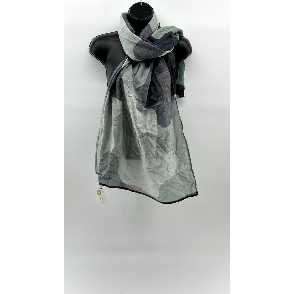 SAWIDJI Women's Blue Printed Lightweight Wrap Scarf SZ OS