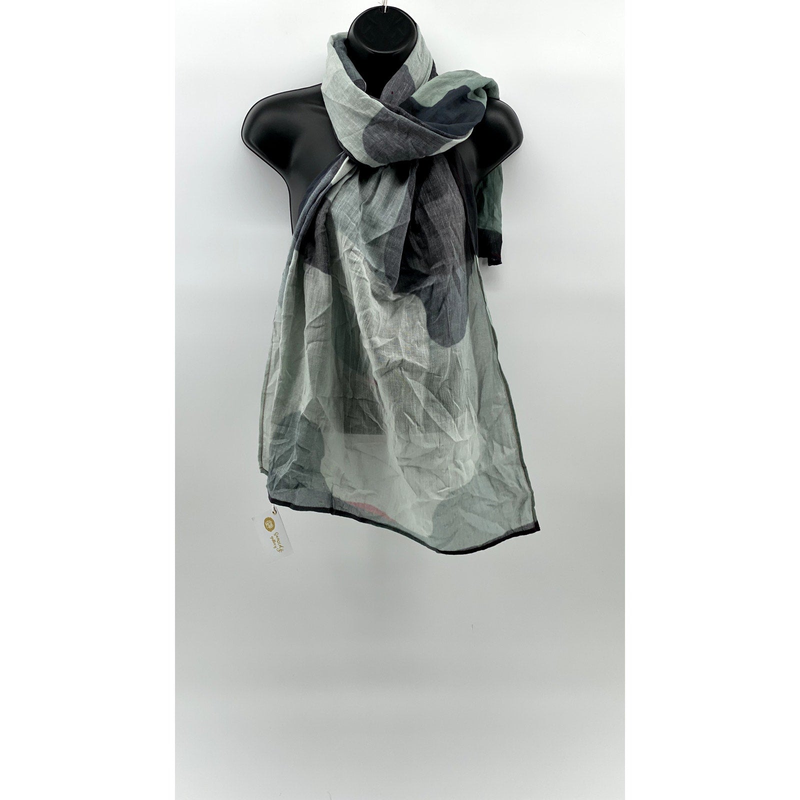 SAWIDJI Women's Blue Printed Lightweight Wrap Scarf SZ OS
