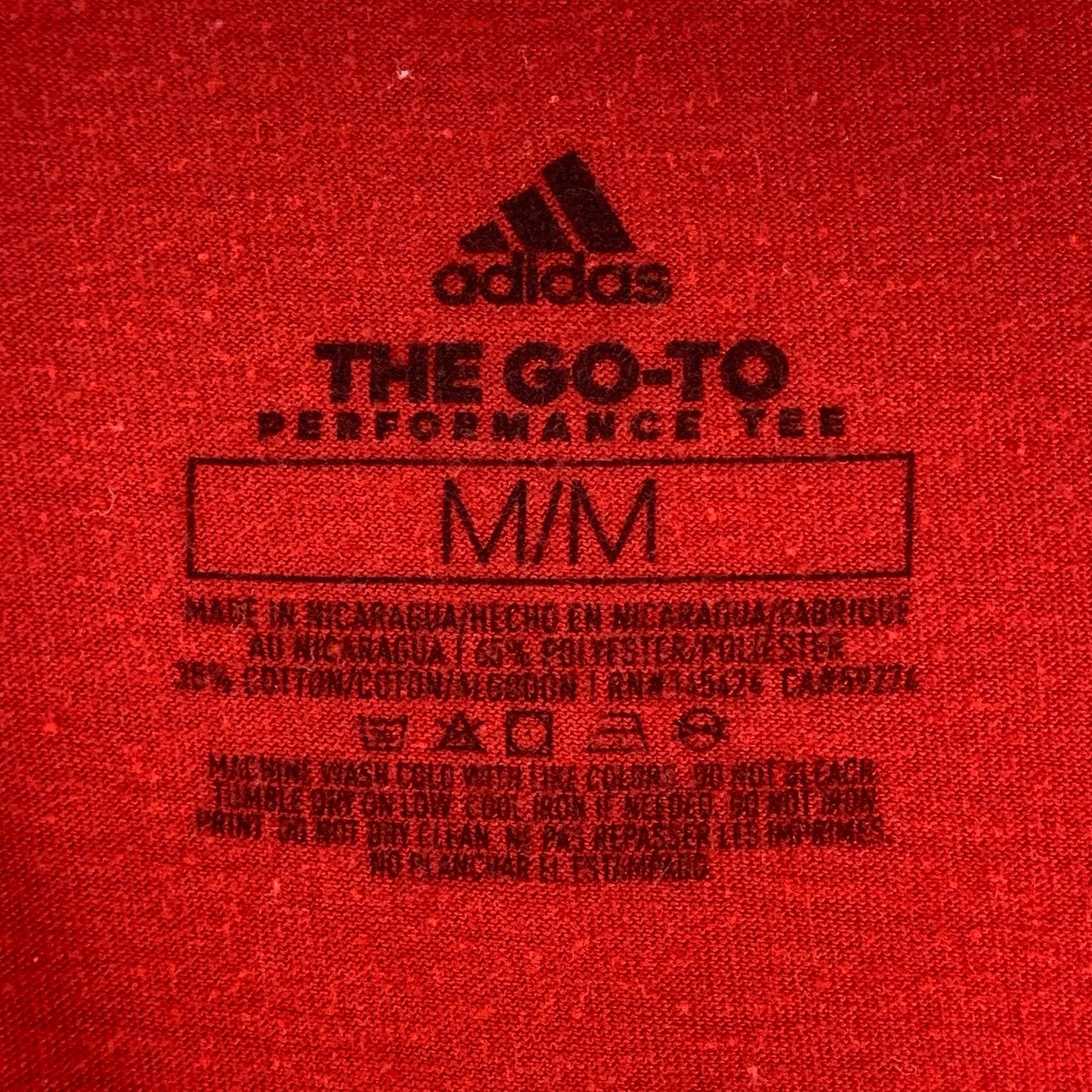 ADIDAS Men's Red The-Go-To Performance Crewneck Short Sleeve T-Shirt SZ M