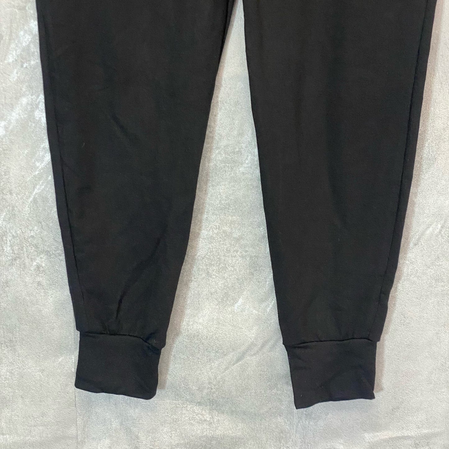 NY COLLECTION Women's Petite Black Kangaroo Pocket Long Sleeve Jogger Set SZ P/M