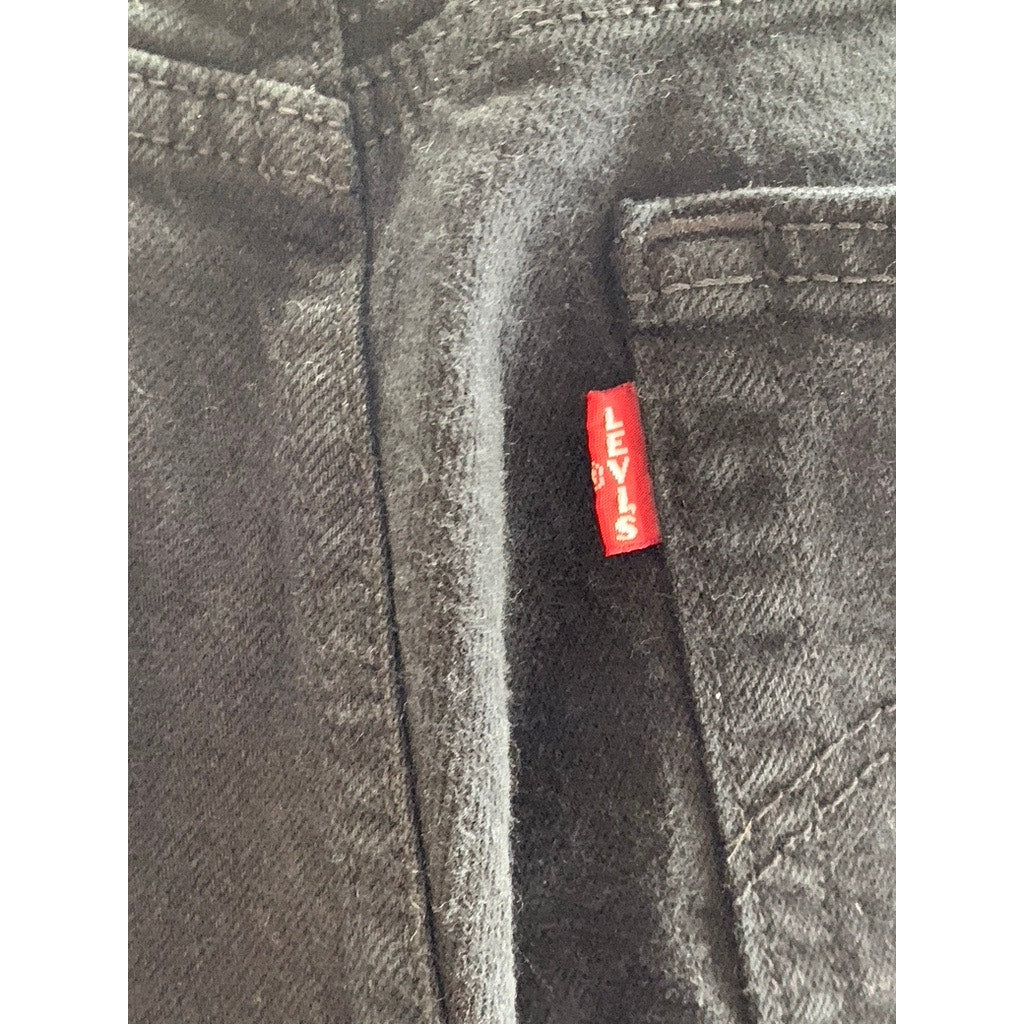 LEVI'S Women's Black Solid Wedgie Straight High-Rise Denim Five-Pocket Jean SZ27