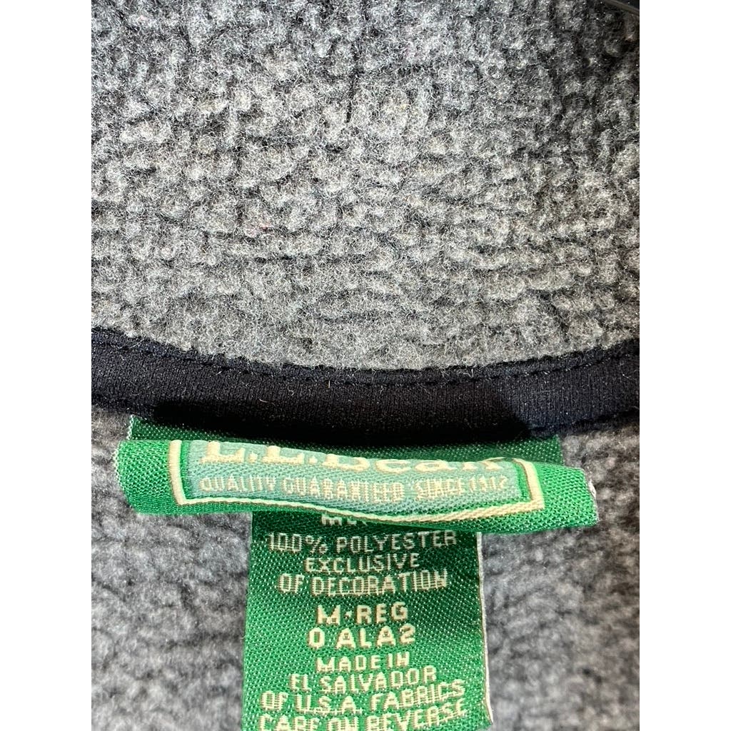 L.L. BEAN Men's Gray Polartec Regular-Fit Zip-Up Stand Collar Sweater SZ M