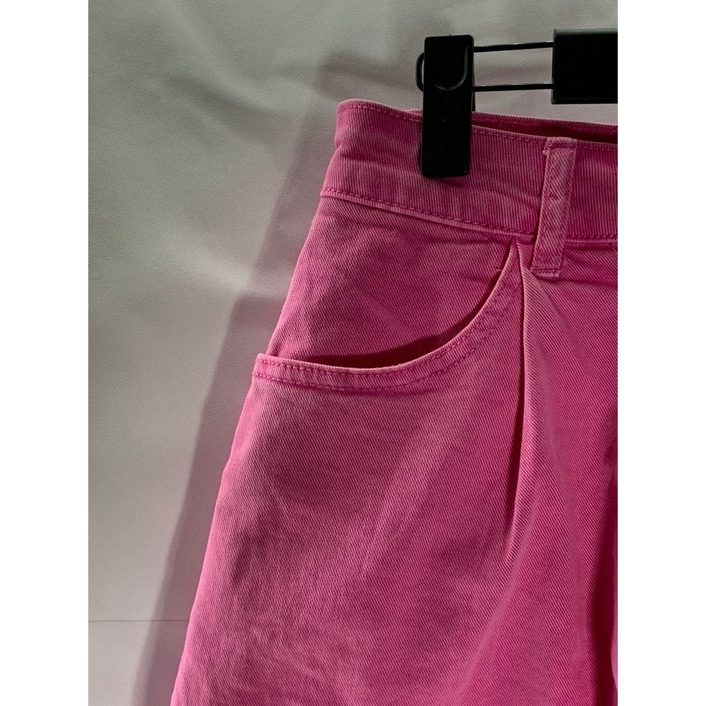 ANWND Women's Dark Pink Regular-Fit Denim Four-Pocket Shorts SZ M