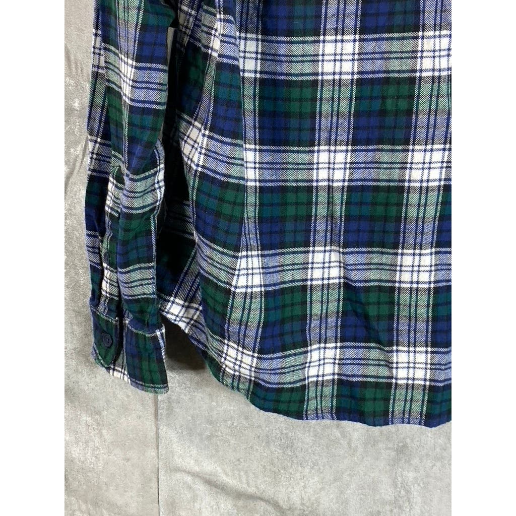 LUCKY BRAND Men's Green Plaid Humboldt Workwear Button-Up Long Sleeve Shirt SZ L