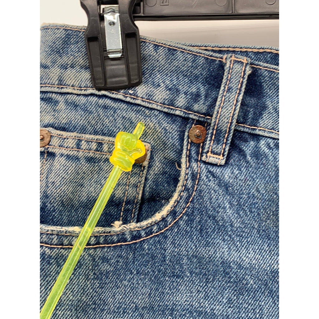 ZARA Women's Blue Denim High-Rise Straight-Leg Cotton Five-Pocket Jeans SZ 2