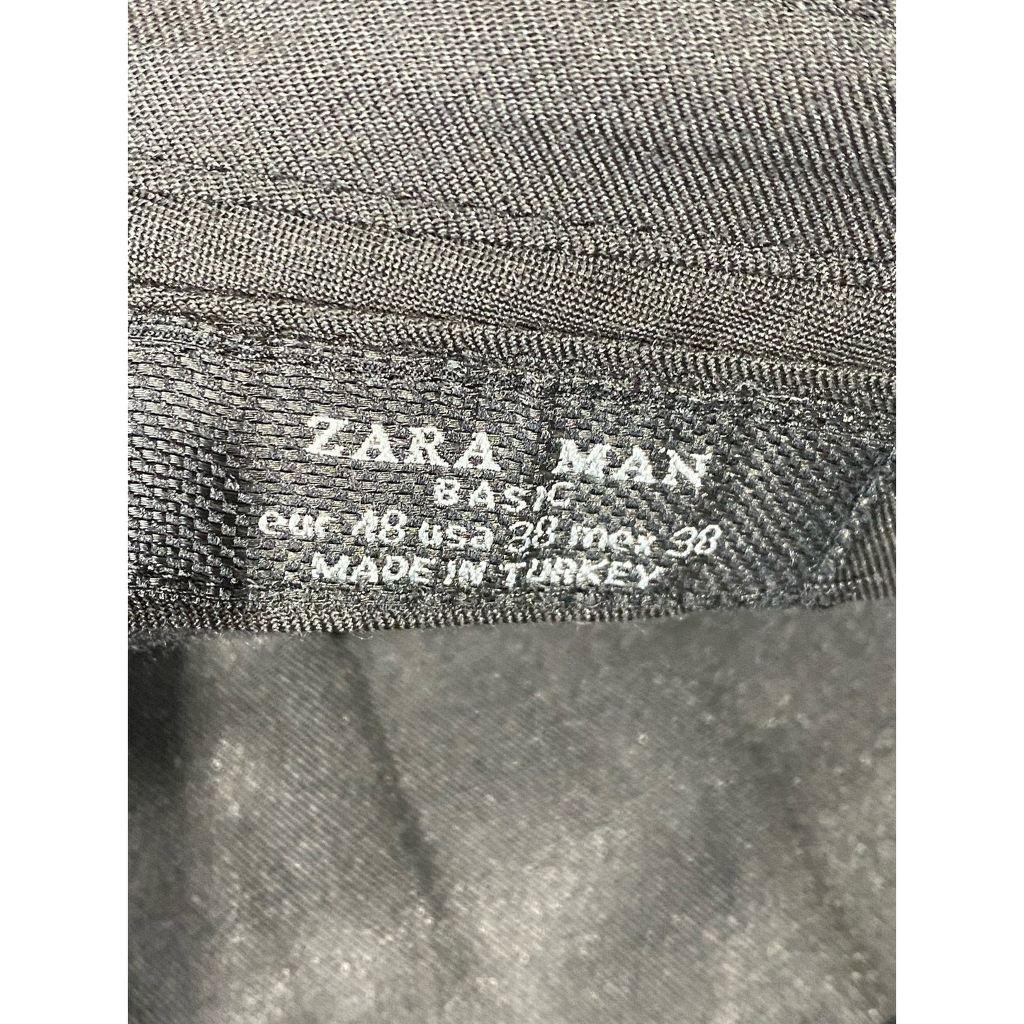 ZARA MAN Men's Black Solid Flat Front Straight-Leg Dress Pant SZ 38