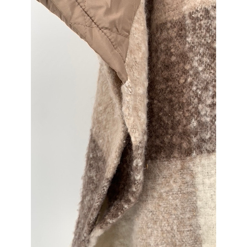 Brown Striped Zip-up Poncho Style Cover-up SZ XL