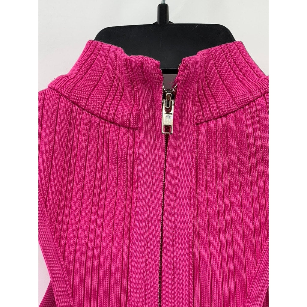 FOREVER 21 Women's Fuchsia Pink High-Neck Sleeveless Cropped Top SZ S