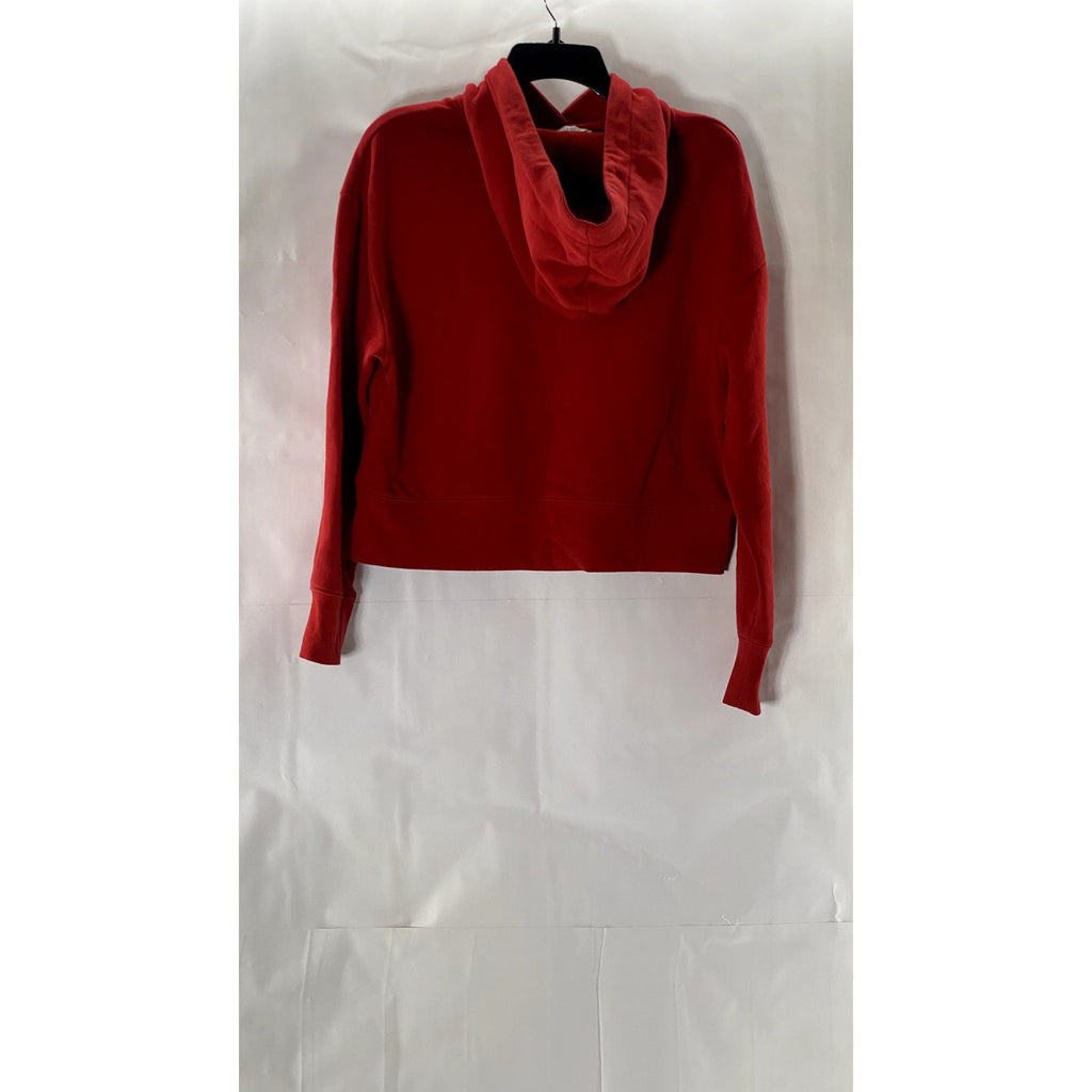 ZARA BASICS Women's Red Solid Pullover Hoodie SZ M