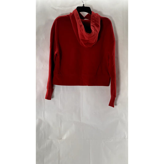 ZARA BASICS Women's Red Solid Pullover Hoodie SZ M