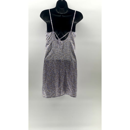 DIVIDED By H&M Women's Light Purple Floral Lace-Trim V-Neck Mini Dress SZ XS