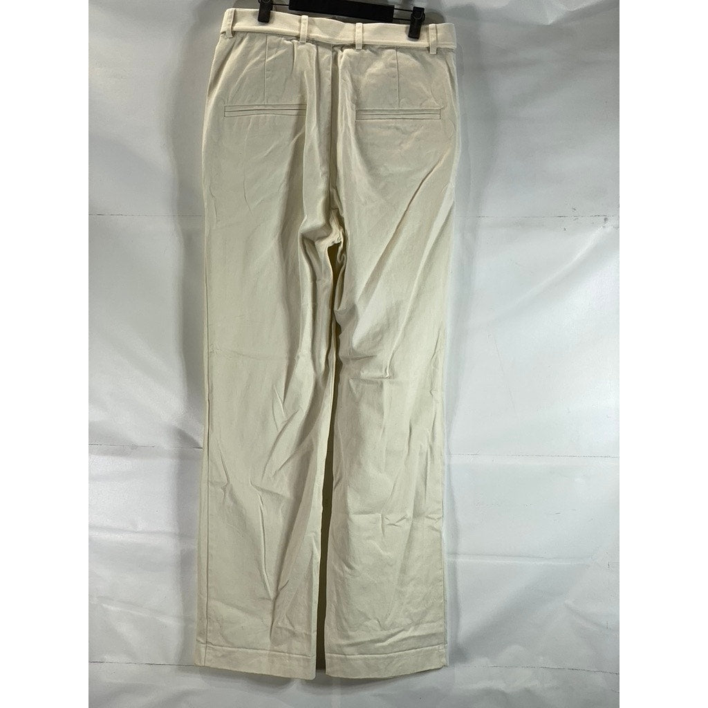 MAISON BLANCHE All Gender Coconut Milk Asymmetrical Straight Leg Trousers SZ 4