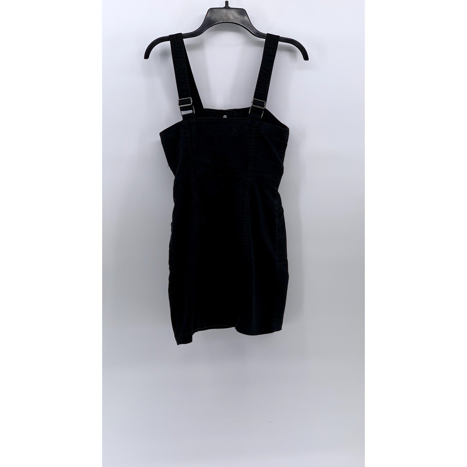 DIVIDED By H&M Women's Black Denim Straight-Neck Button-Up Mini Dress SZ 2