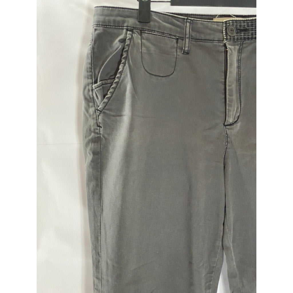 CHINO By ANTHROPOLOGIE Women's Gray Mid-Rise Slim-Fit Ankle Chino Pant SZ 31