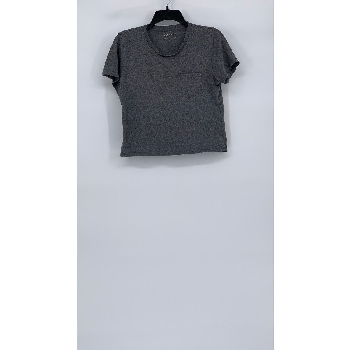 EVERLANE Women's Dark Gray The Box Crewneck Short Sleeve Cotton Top SZ S