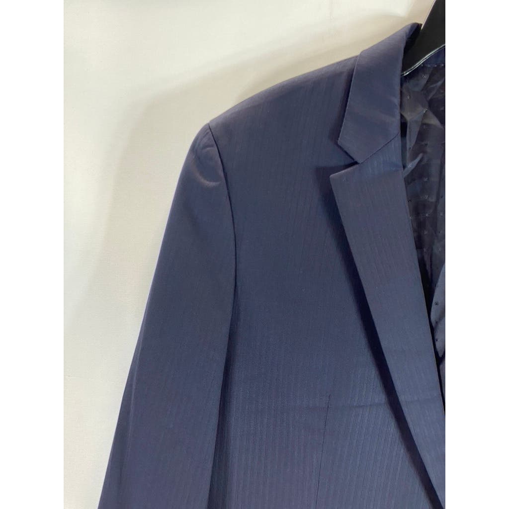 BOSS HUGO BOSS Men's Navy Tailored Wool-Silk Two-Button Suit Jacket SZ 42R