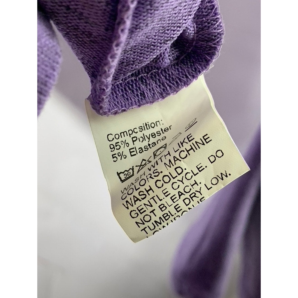 SHEIN Women's Purple V-Neck Twist-Front Long Flare Sleeve Knit Top SZ L