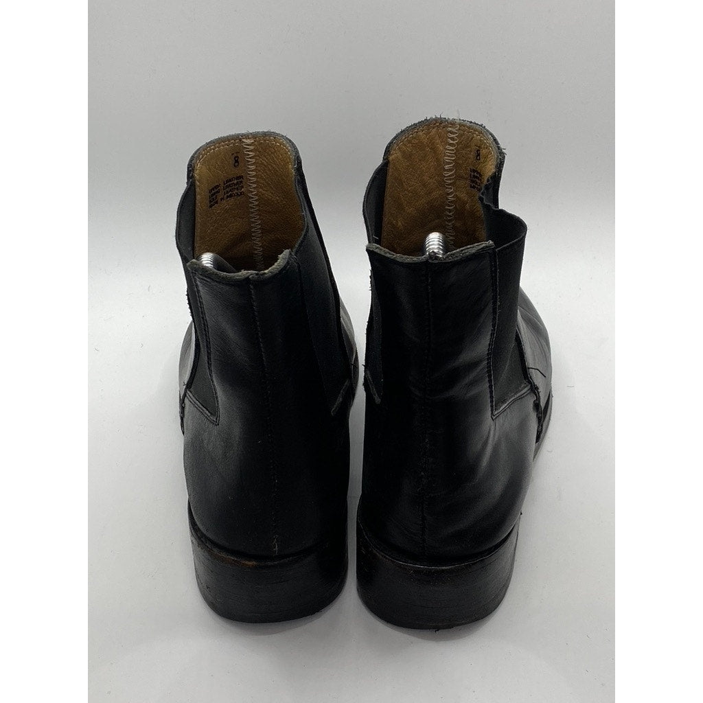 SUTRO FOOTWEAR Women's Black Leather Ortega Round-Toe Ankle Chelsea Boots SZ 8