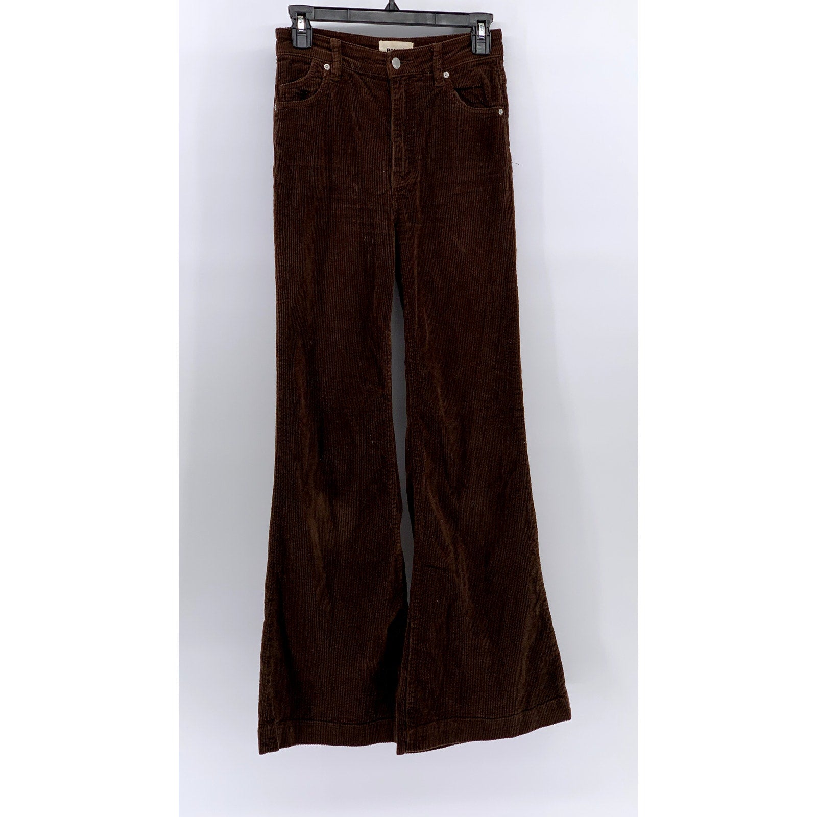 ROLLA'S Women's Brown Corduroy Flare High-Rise Pants SZ 26(US2)