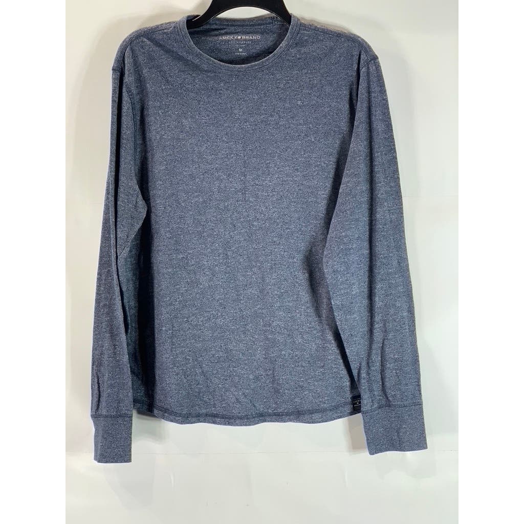 LUCKY BRAND Men's Blue Heather Crewneck Pullover Long Sleeve Shirt SZ M