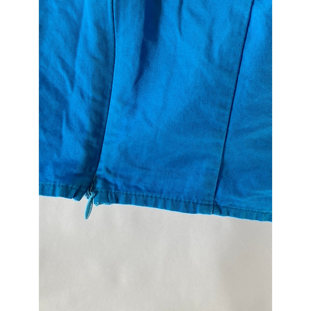 COMMENSE Women's Blue Twist-Front Open-Front Cropped Sleeveless Top SZ XS