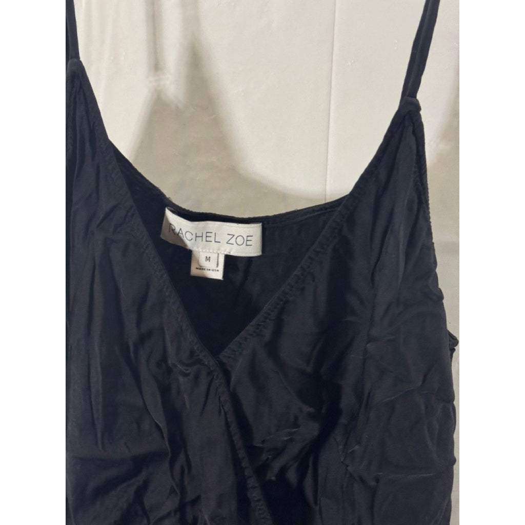 RACHEL ZOE Women's Black Surplice Neck Spaghetti Strap Tank Top SZ M
