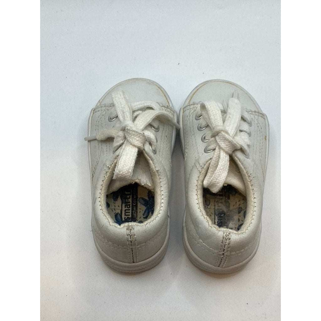 SMARTFIT Infant White Casual Lace-Up Round-Toe Skid Resistant Sneakers SZ 6