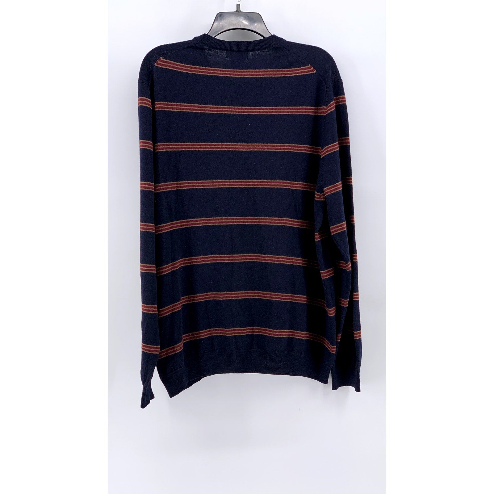 BROOKS BROTHERS 346 Men's Vintage Navy-Red Striped Wool Sweater SZ XL