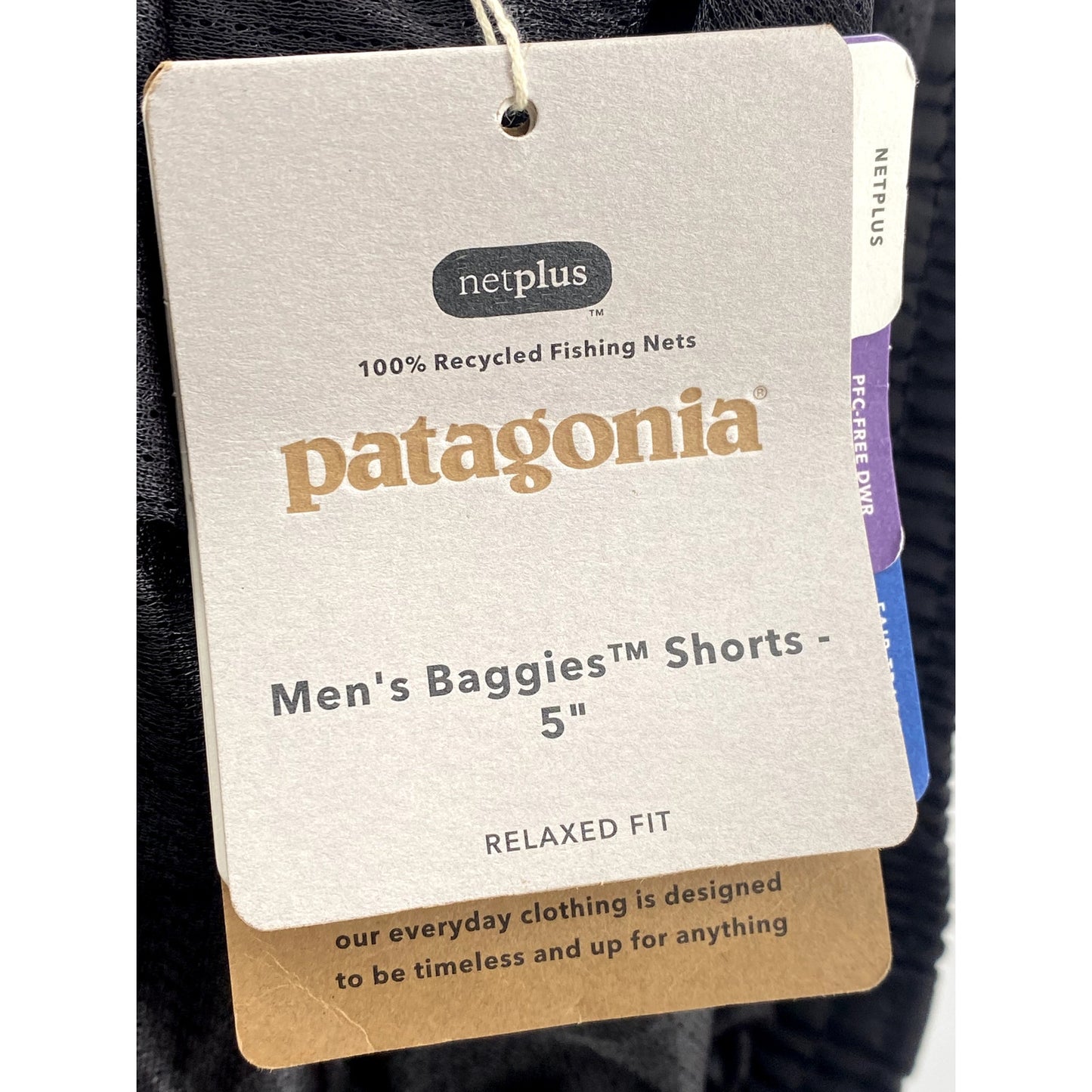 PATAGONIA Men's Black Solid Elastic Waist 5" Pull-On Mesh Baggies Shorts SZ 2XL