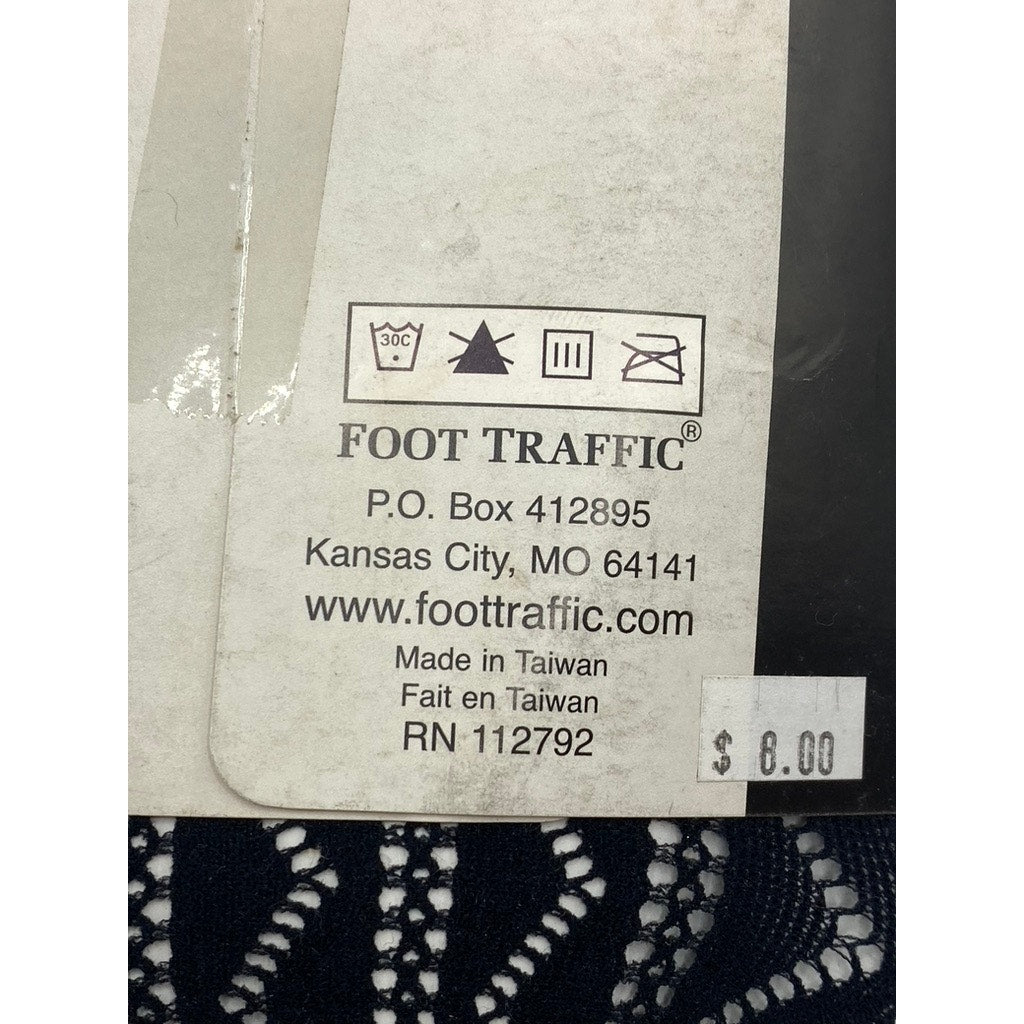 FOOT TRAFFIC Women's Black Cutout Stretch Pull-On Knee High Socks SZ OS