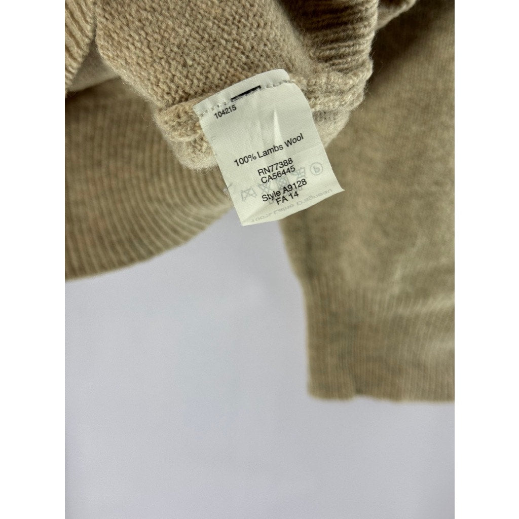 J.CREW Men's Tan Crewneck Lambswool Pullover Sweater SZ M