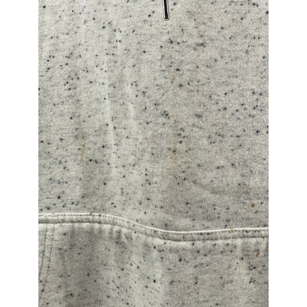 GLOSSIER Women's Light-Gray Speckle Print Logo Casual Pullover Hoodie SZ L