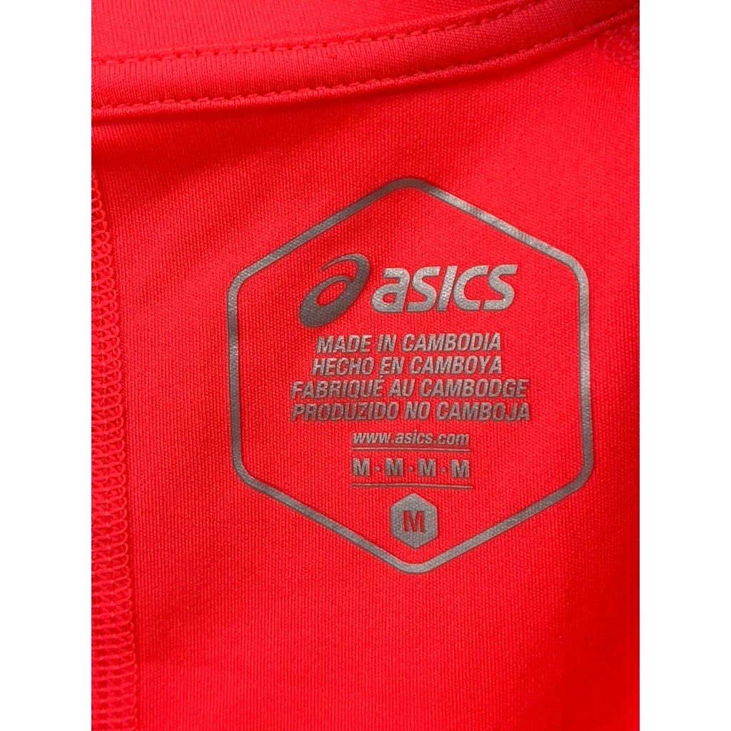 ASICS Women's Neon Orange Crewneck Short Sleeve Active Top SZ M