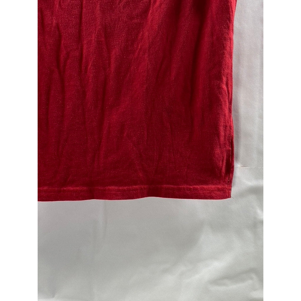 OLD NAVY Boy's Red Crewneck Solid Casual Short Sleeve T-Shirt SZ L(10-12)
