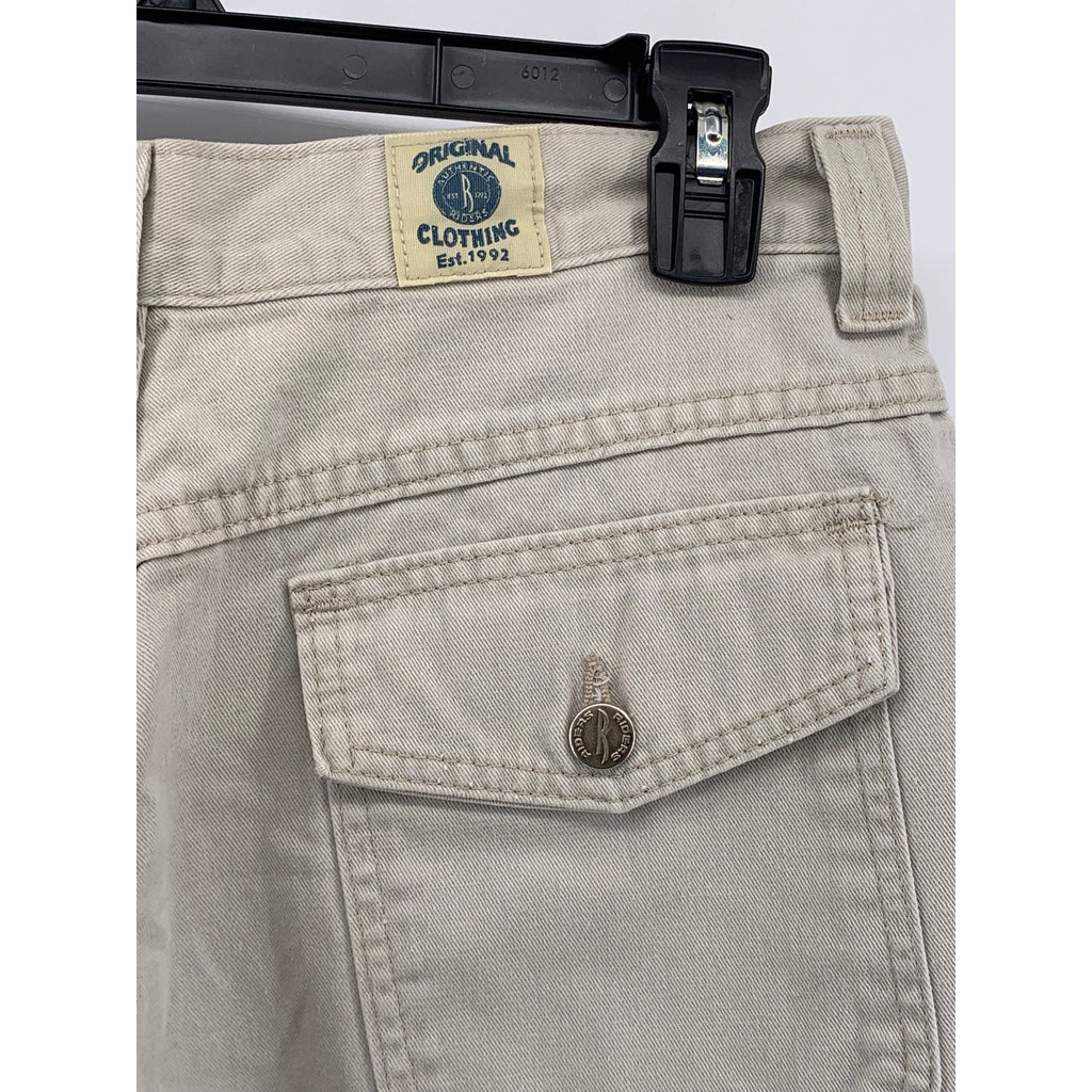 ORIGINAL CLOTHING Men's Beige Solid Regular-Fit Straight Leg Shorts SZ 31