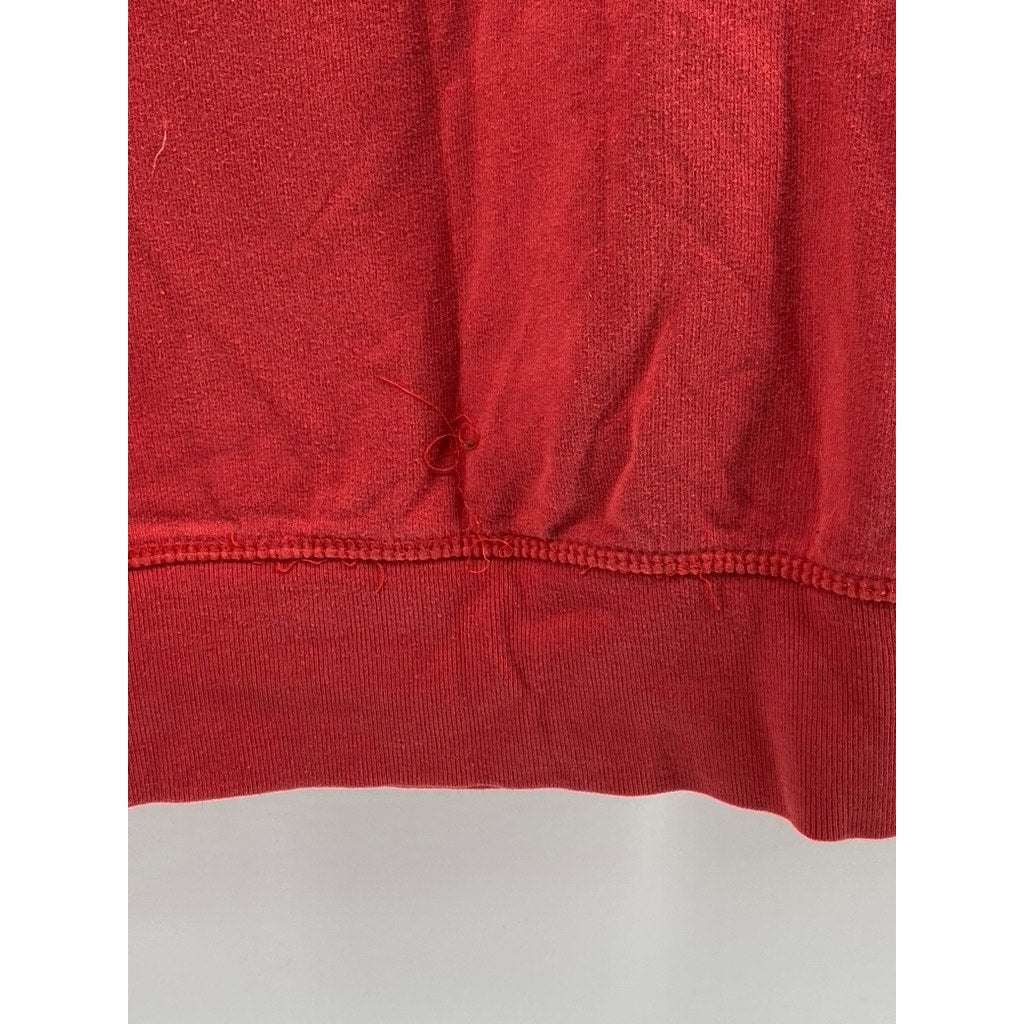 PULL&BEAR Women's Red Embroidered Patch Logo Casual Hoodie SZ S