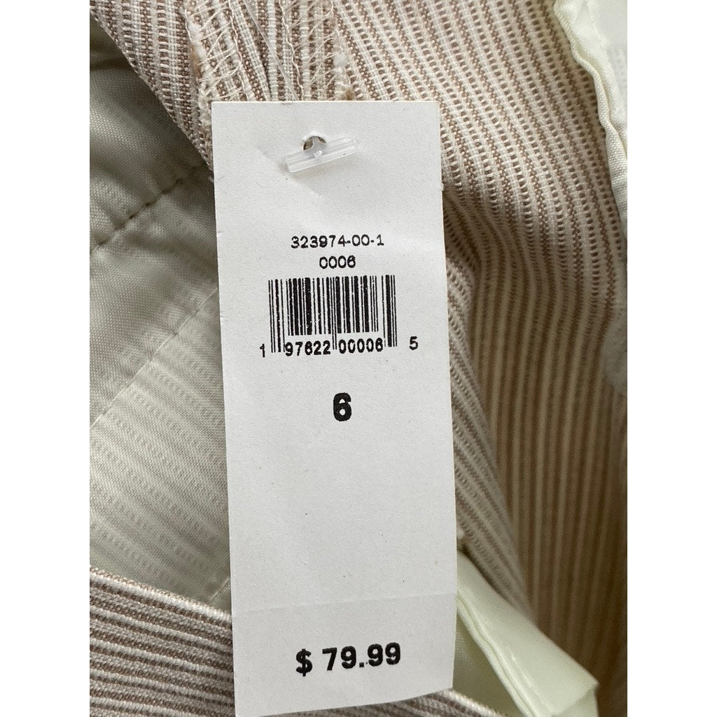 BANAN REPUBLIC Women's Kha-Kee Stripe Ryan Slim-Fit Straight-Leg Pants SZ 6