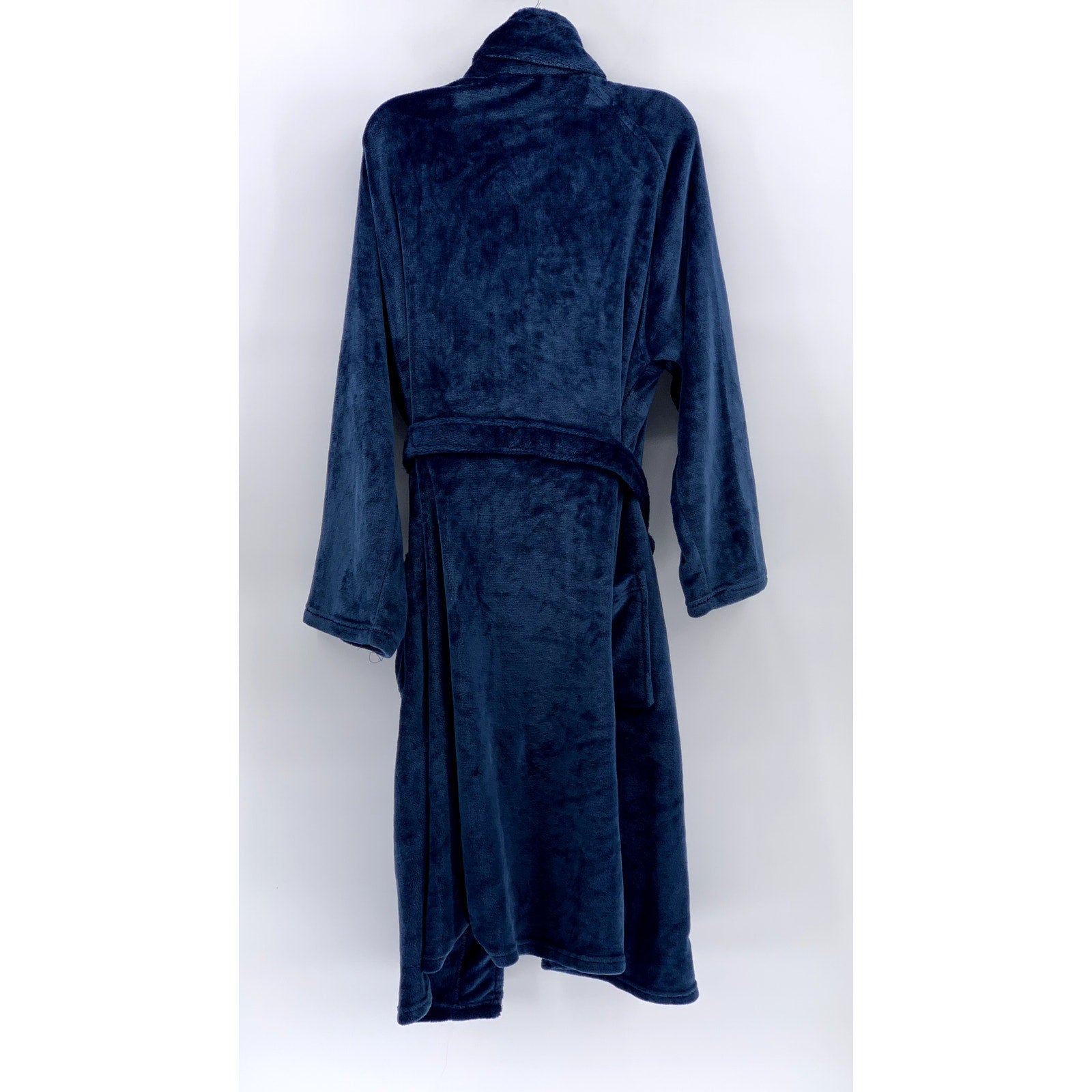 DAVID ARCHY Men's Blue Fleece Embroidered Robe SZ L/XL