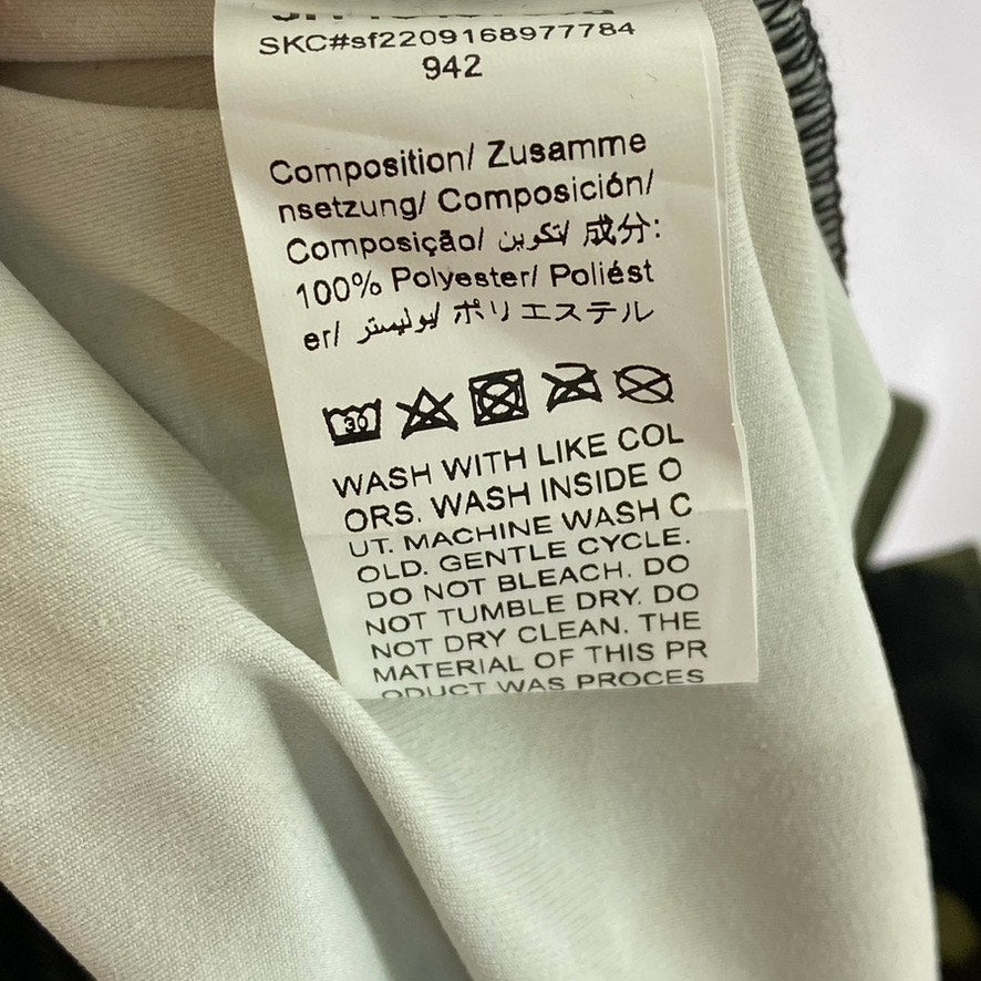 HENGSHENG JEANS Women's Army Green Star Print Military Style Straight Skirt SZ M