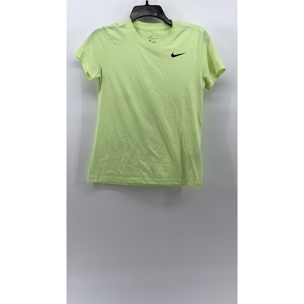 NIKE Women's Lime Green Dri-Fit Crewneck Short Sleeve Active Top SZ S