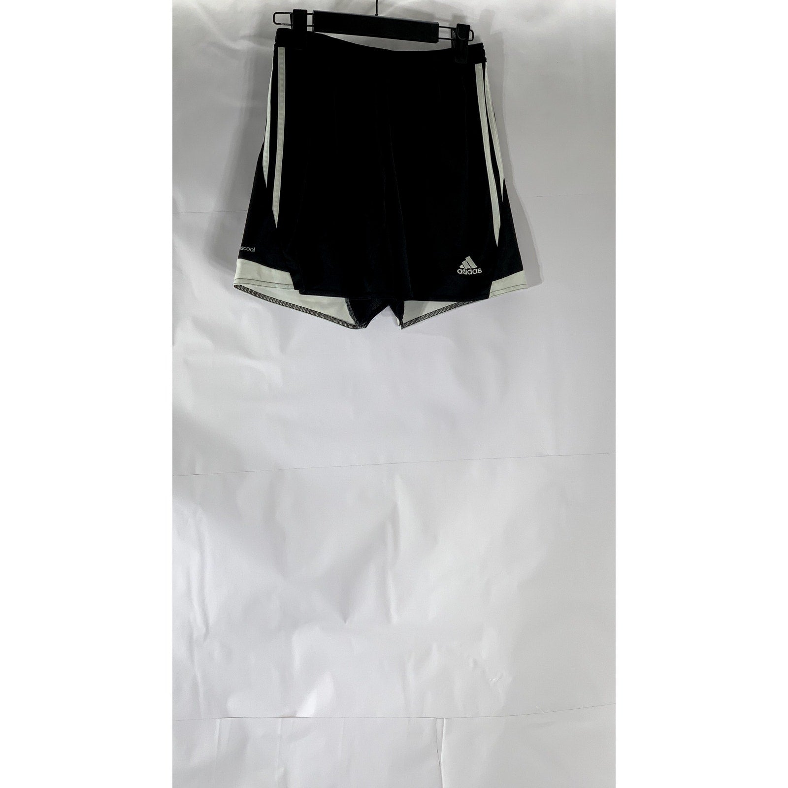ADIDAS Girls' Black-White Clima Cool Active Shorts SZ S