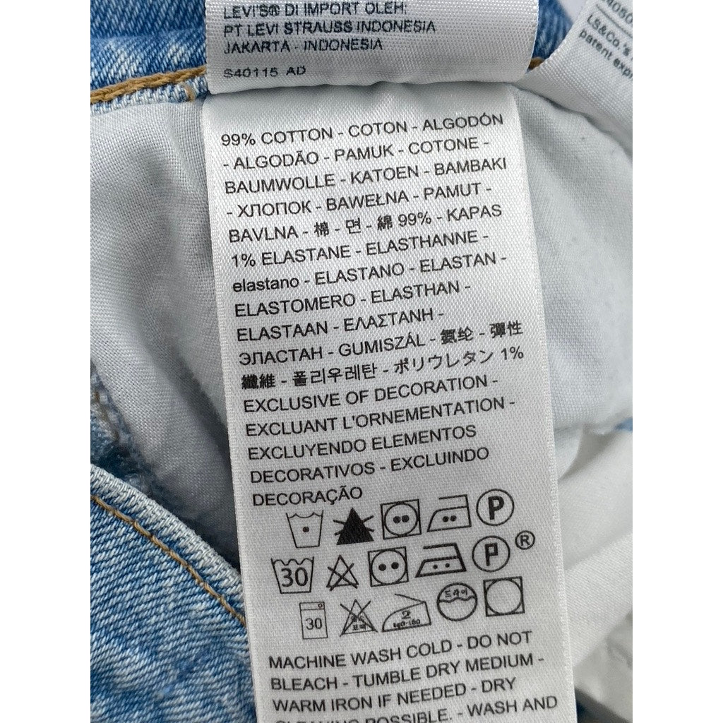 LEVI'S Women's Light Wash Denim Ribcage Straight Ankle Button-Fly Jeans SZ 27