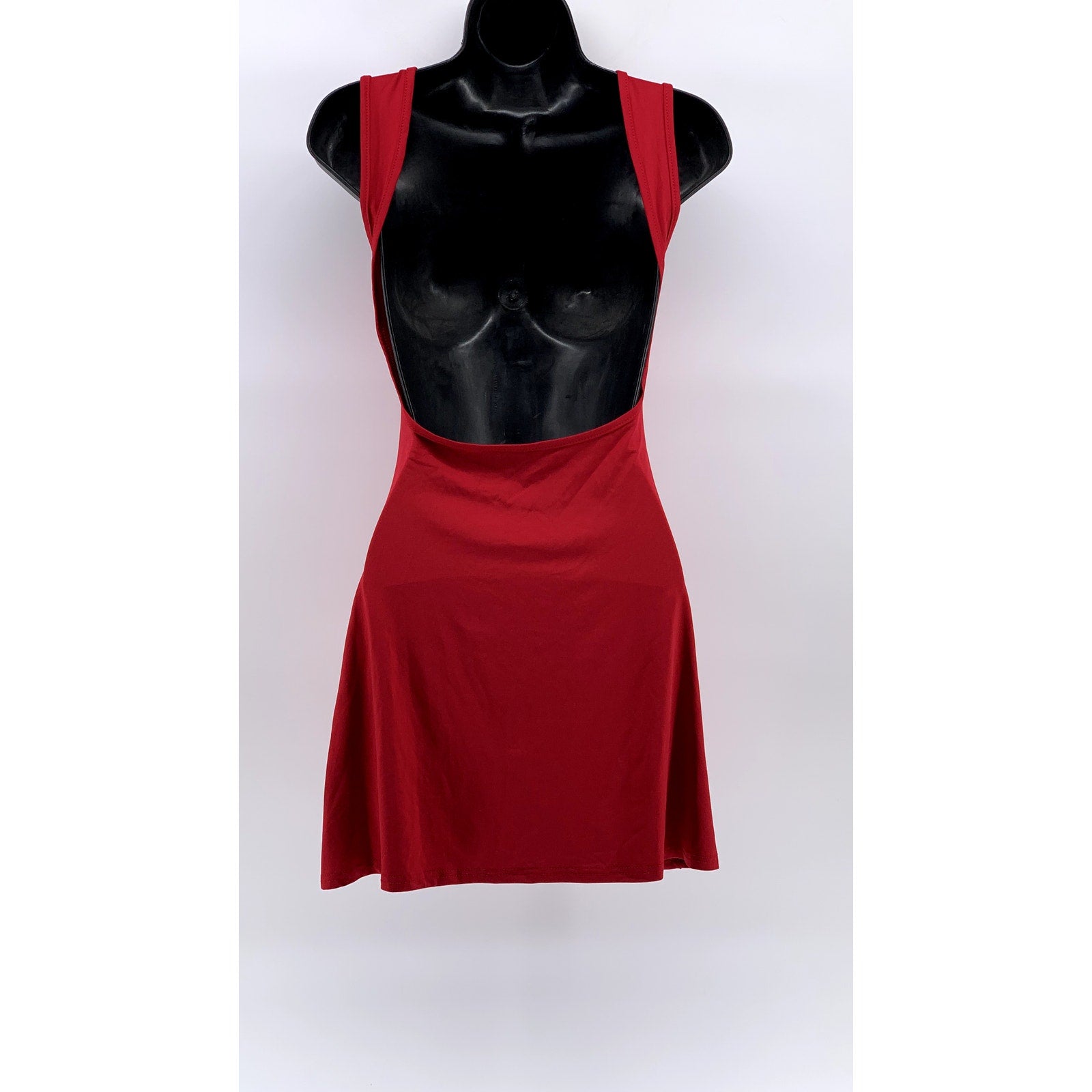 UNBRANDED Women's Red Open-Back Sleeveless Mini Dress SZ S