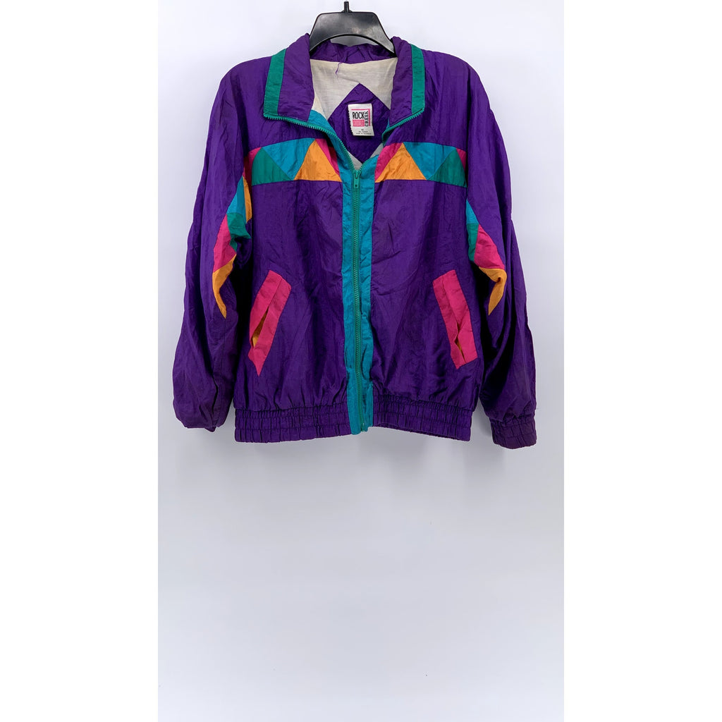 ROCK CREEK CASUALS Women's Vintage Multi Zip-Up Windbreaker SZ M