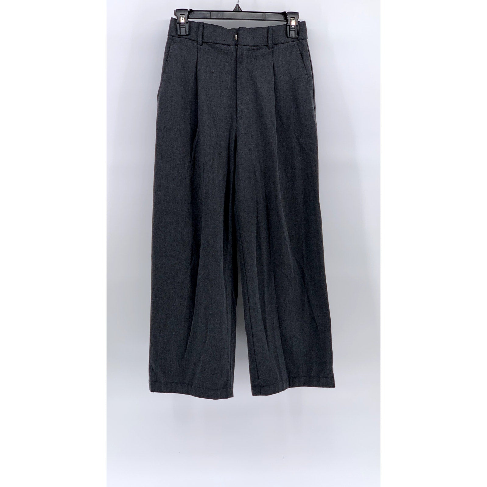 UNIQLO Women's Charcoal Gray Pleated Straight-Leg Pant SZ S